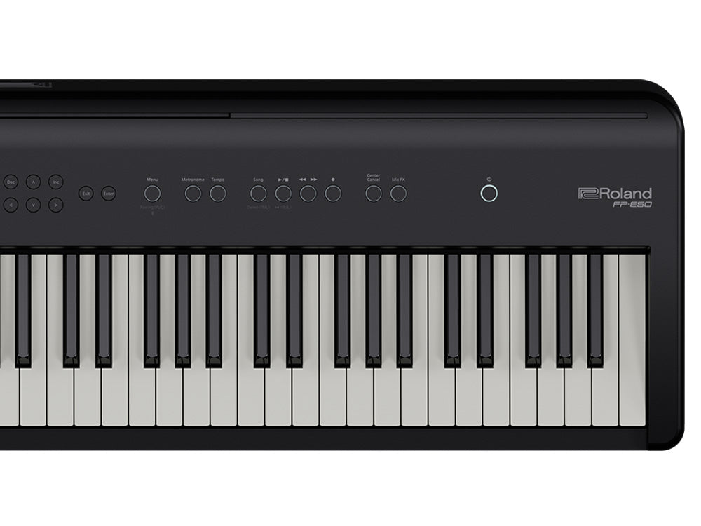Roland FP-E50 keyboard and control panel detail