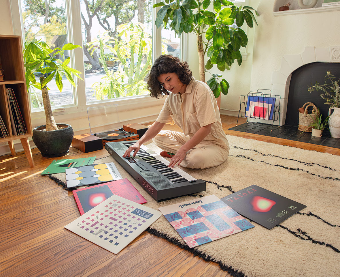 Roland GO:KEYS 5 music creation keyboard in a home music setting