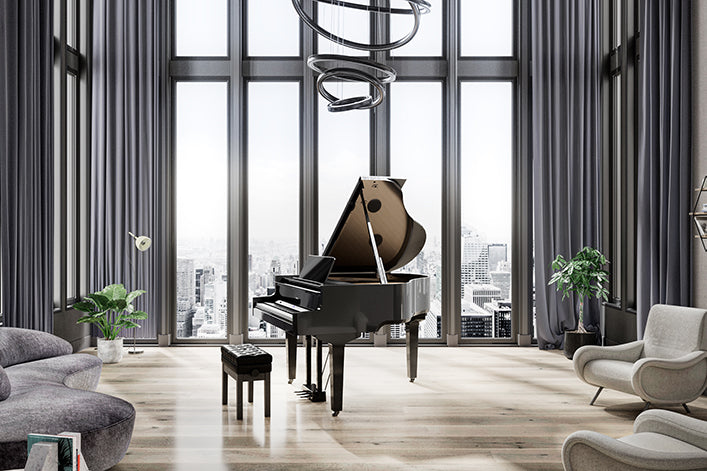 Roland GP-9 digital grand piano in a home setting