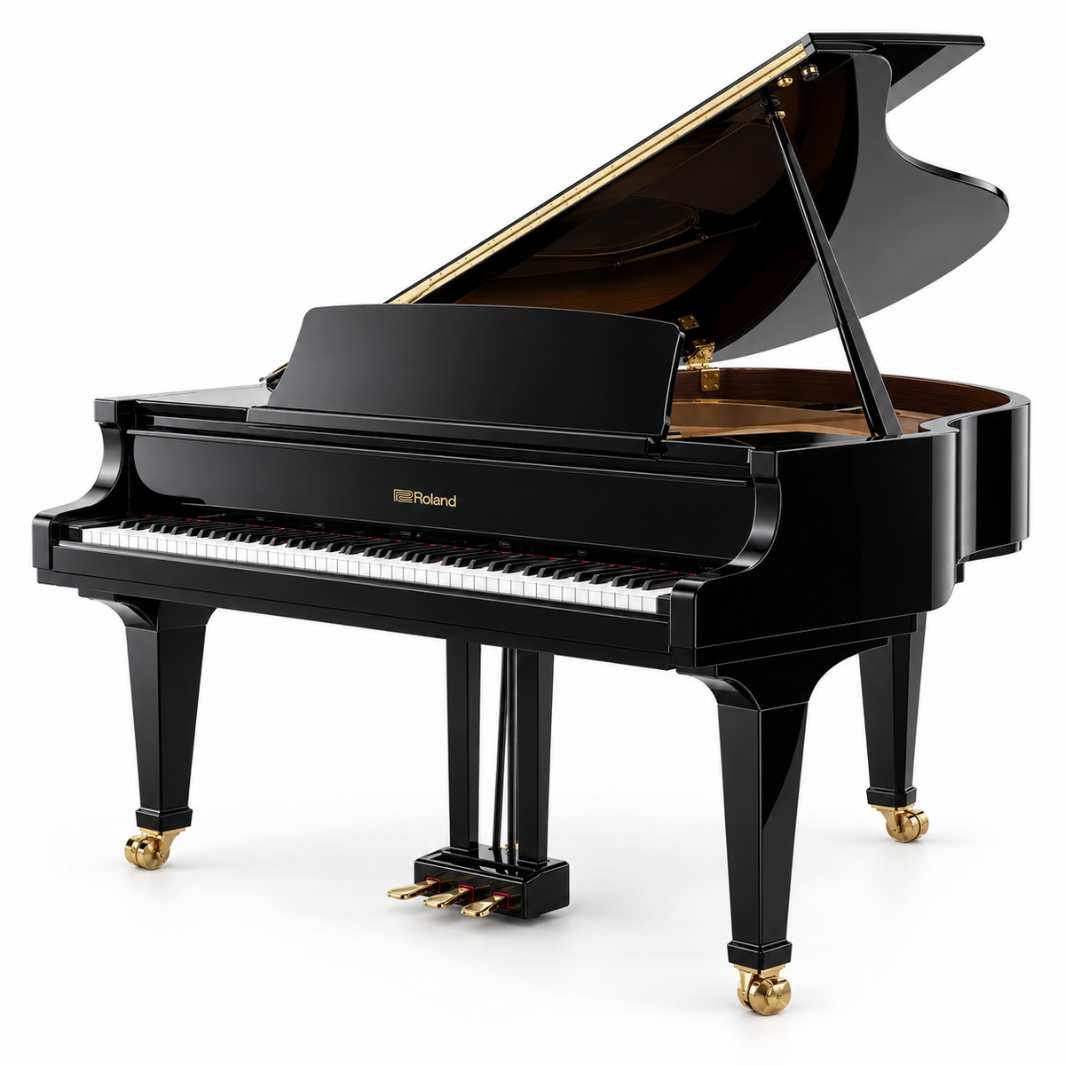 Roland GP-9M digital player grand piano on white background