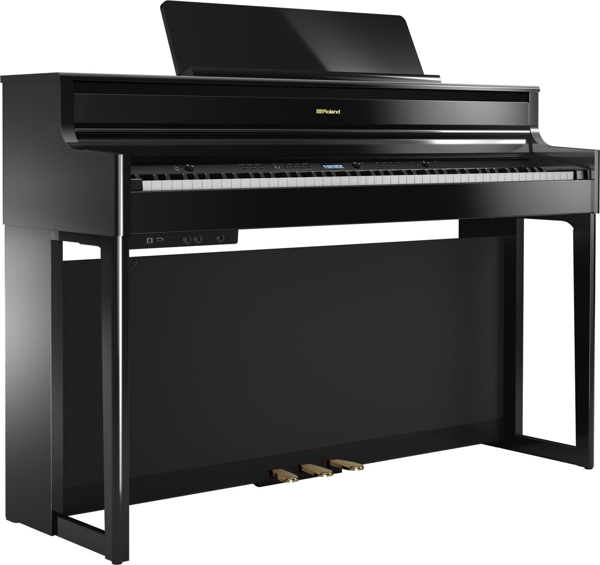 Roland HP704 digital piano in Polished Ebony