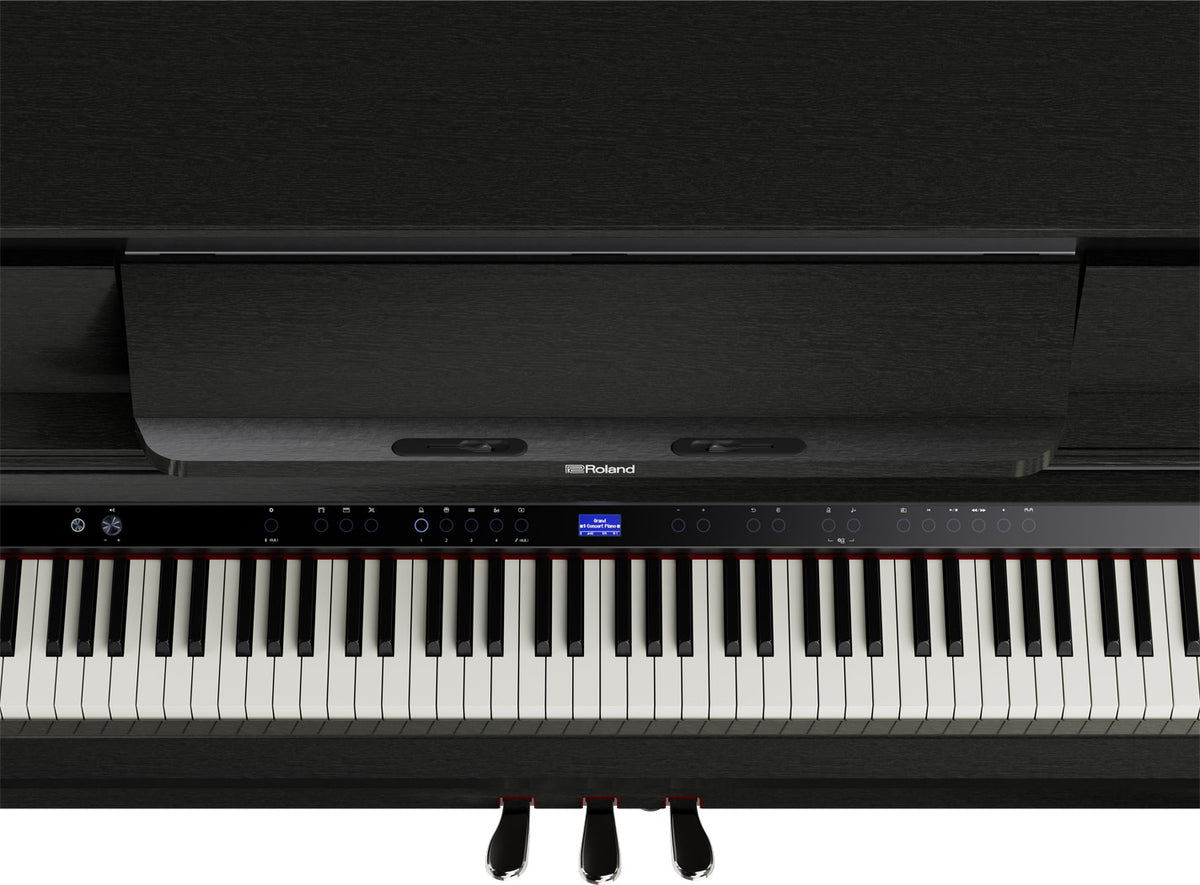 Roland LX-6 digital piano illuminated control panel