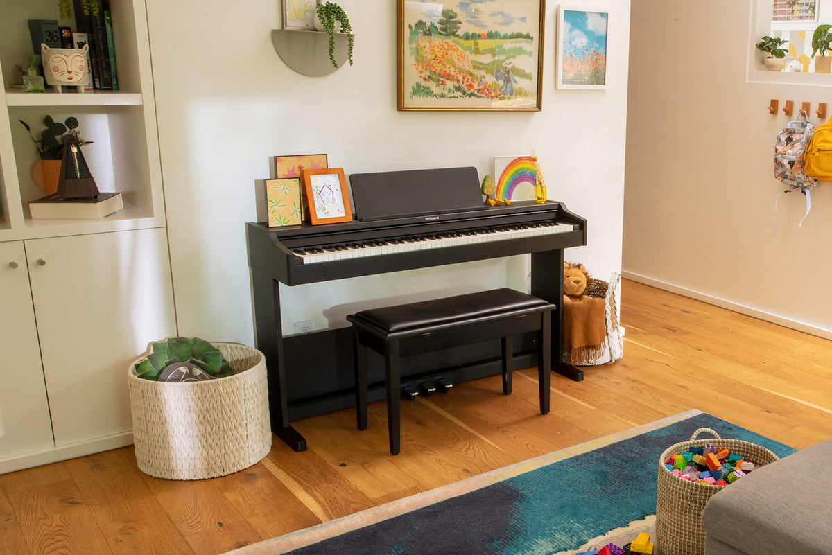 Roland RP107 digital piano in a family home