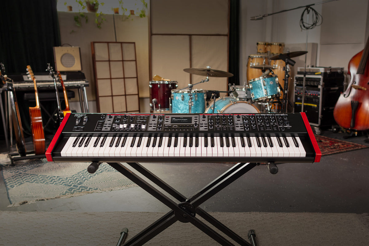 Roland V-STAGE 76 performance keyboard in studio setting
